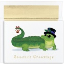 Alligator with Top Hat Boxed Holiday Card