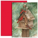 Birdhouse & Cardinals Boxed Holiday Card