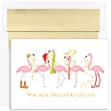 Fashionista Flamingos Boxed Holiday Card