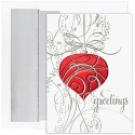 Silver Swirl Ornament Boxed Holiday Card