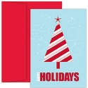Red Striped Tree Boxed Holiday Card