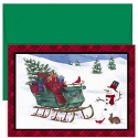 Snowman & Sleigh Boxed Holiday Card