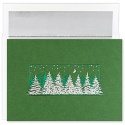 Silver Treeline on Green Century Boxed Holiday Card