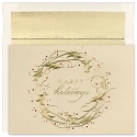 Gold Foil Wreath Century Boxed Holiday Card