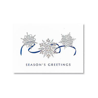 Silver Snowflakes Holiday Card