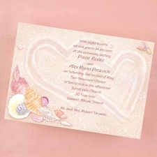 Hearts in the Sand - Invitation - Bright White