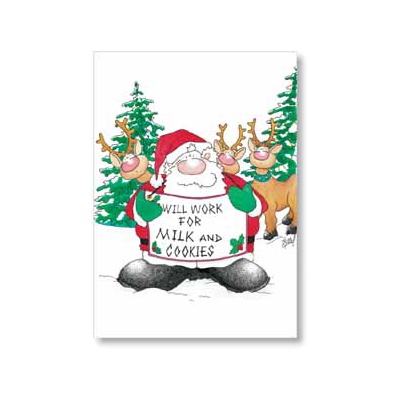 Santa Will Work Postcard