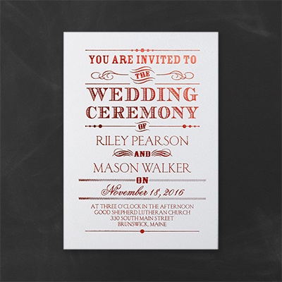 Wedding invitation wording 5 o'clock