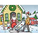 Santa's in Hot Water Holiday Card