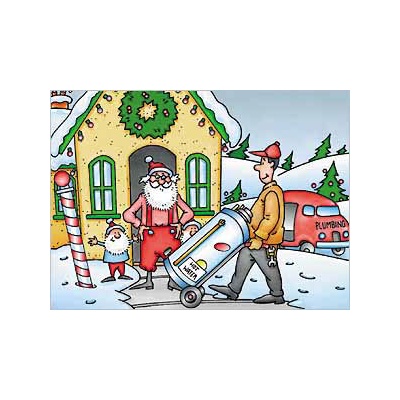 Santa's in Hot Water Holiday Card