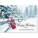 Old Fashioned Sled Holiday Card