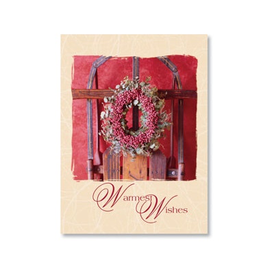 Wreath & Sled Holiday Card