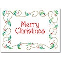 Christmas Holly Border Holiday Card