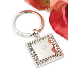 Jeweled Square Key Ring