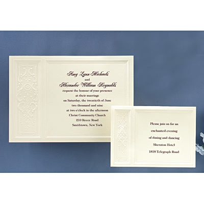 Cheap Wedding Scroll Invitations on Wedding Invitations   Majestic Flowers   Ecru Invitation From Ann S