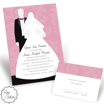 bride and groom wedding invitation background