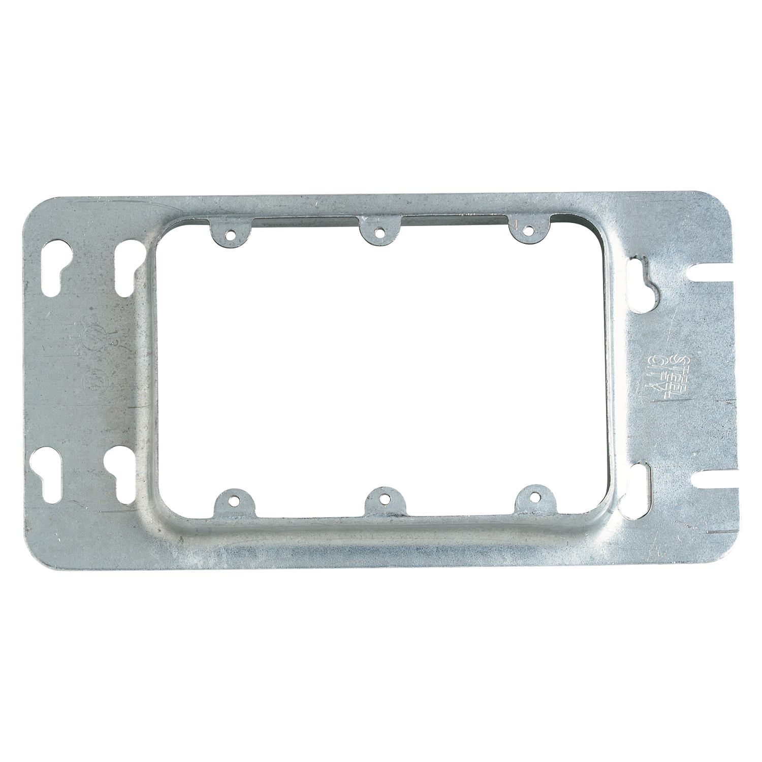 Product image for Steel City 3GC Three Gang Steel Gang Box Cover, 8-13/16" x 4-11/16", Raised 15/16" for Plaster, 13.5 cu.in.