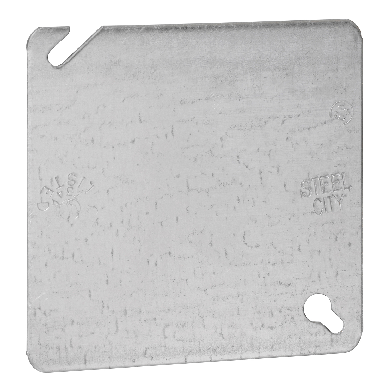 Product image for Steel City 52C1 4" Steel Square Box Cover, Flat and Blank