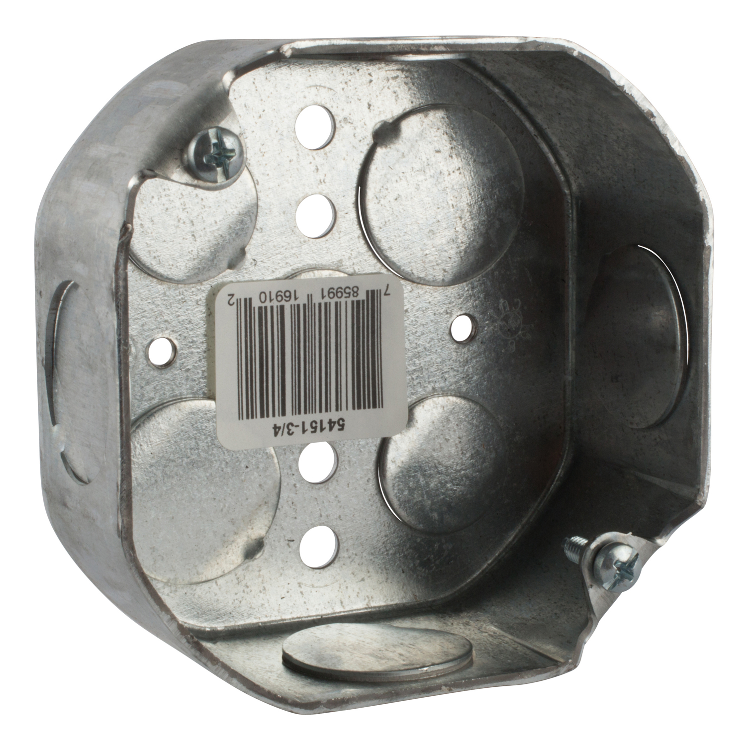 Product image for Steel-City 54151-3/4RD 4" Octagon Box, 1-1/2" Deep w/ 3/4 Knockouts, Steel, 15.8cu.in - Fire Alarm RED