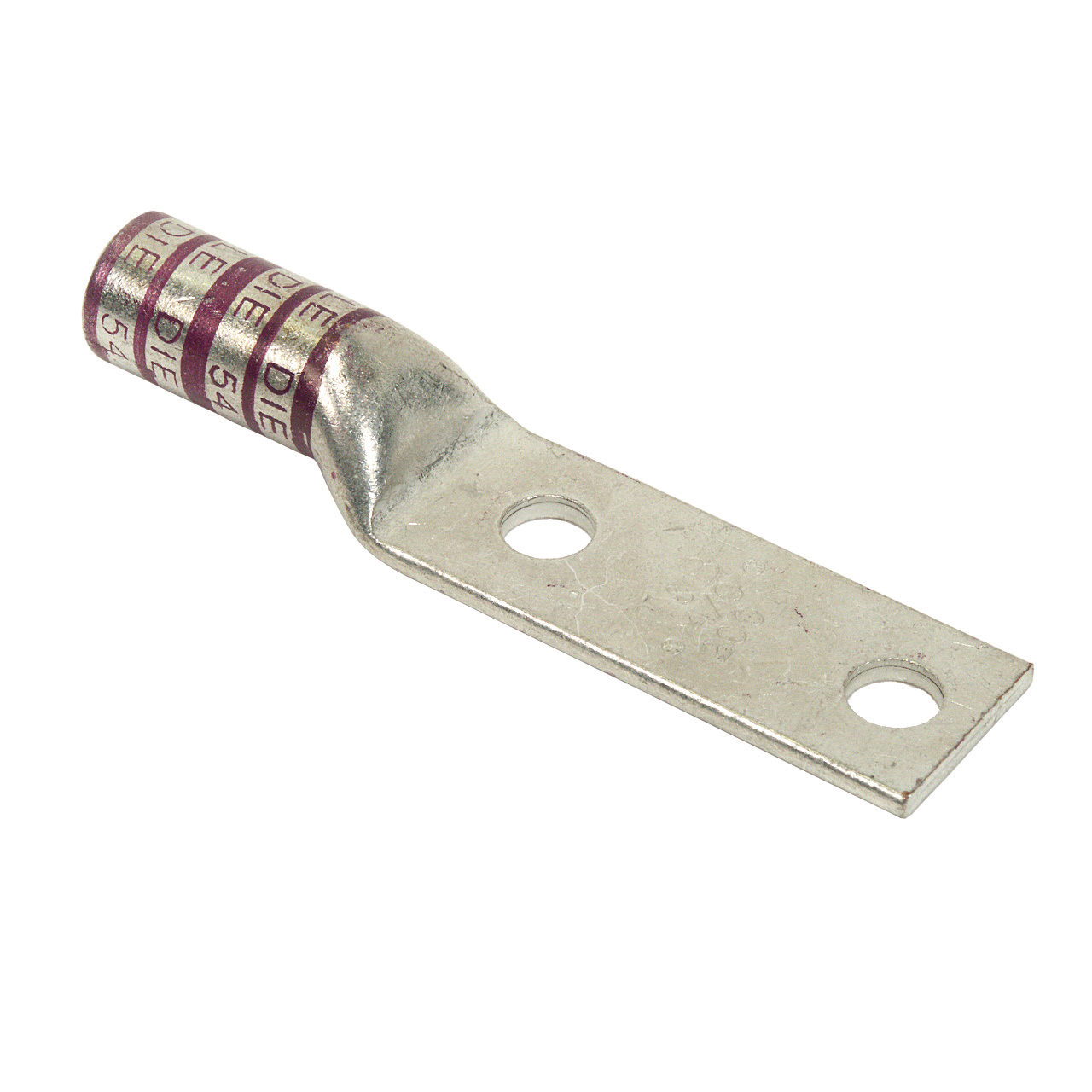 Product image for Thomas & Betts 54866BE Copper 2-Hole Lug - Long Barrel - Purple - 4/0AWG, 1/2"bolt