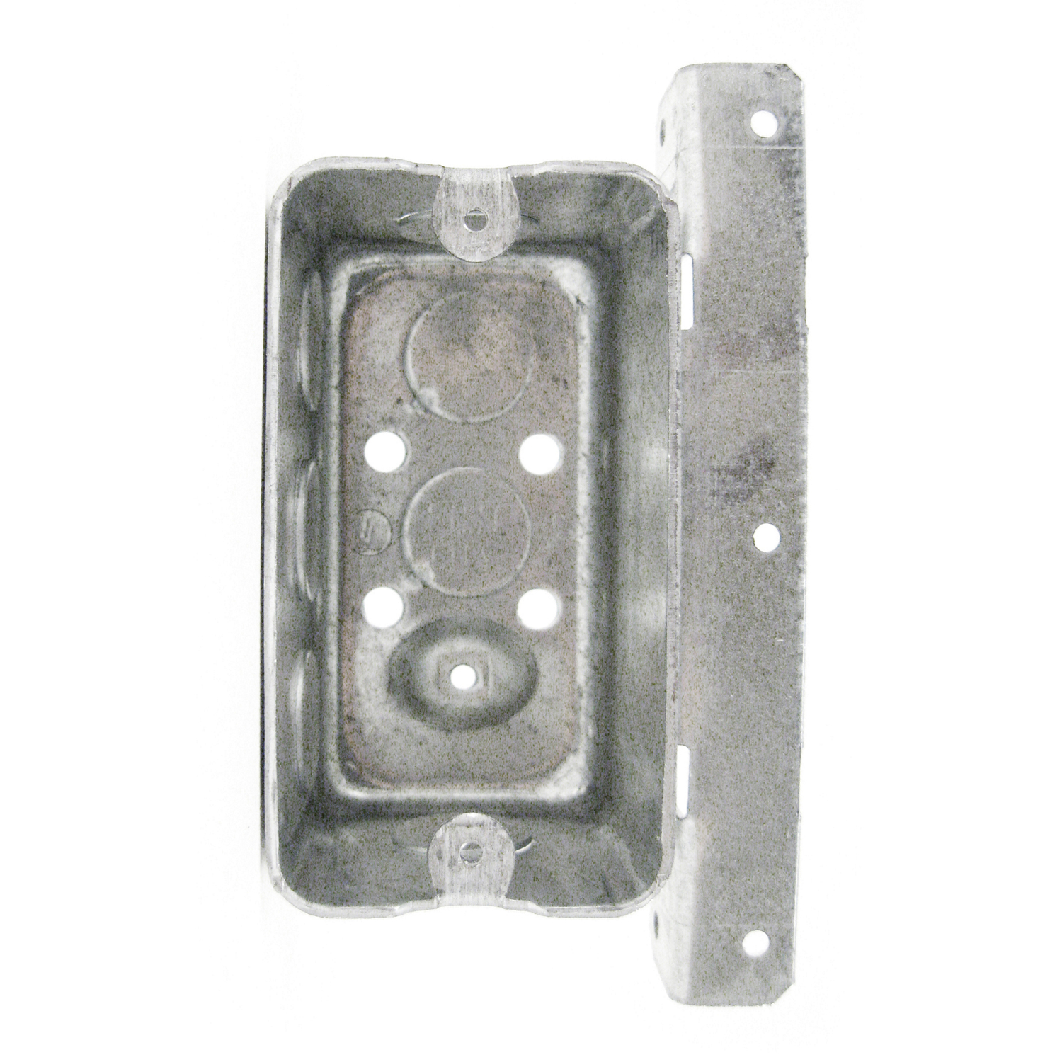 Steel City® Utility Box, 1 Outlet, 1 Gang, 7 Knockouts, 1/2 in Knockout, Knockout Cable Entry, Screw-On/Nail-On/Panel Mounting, 14.5 cu-in Capacity, Steel, Pre-Galvanized, Silver, 4 in L x 2-1/8 in W x 2-1/8 in D Dimensions