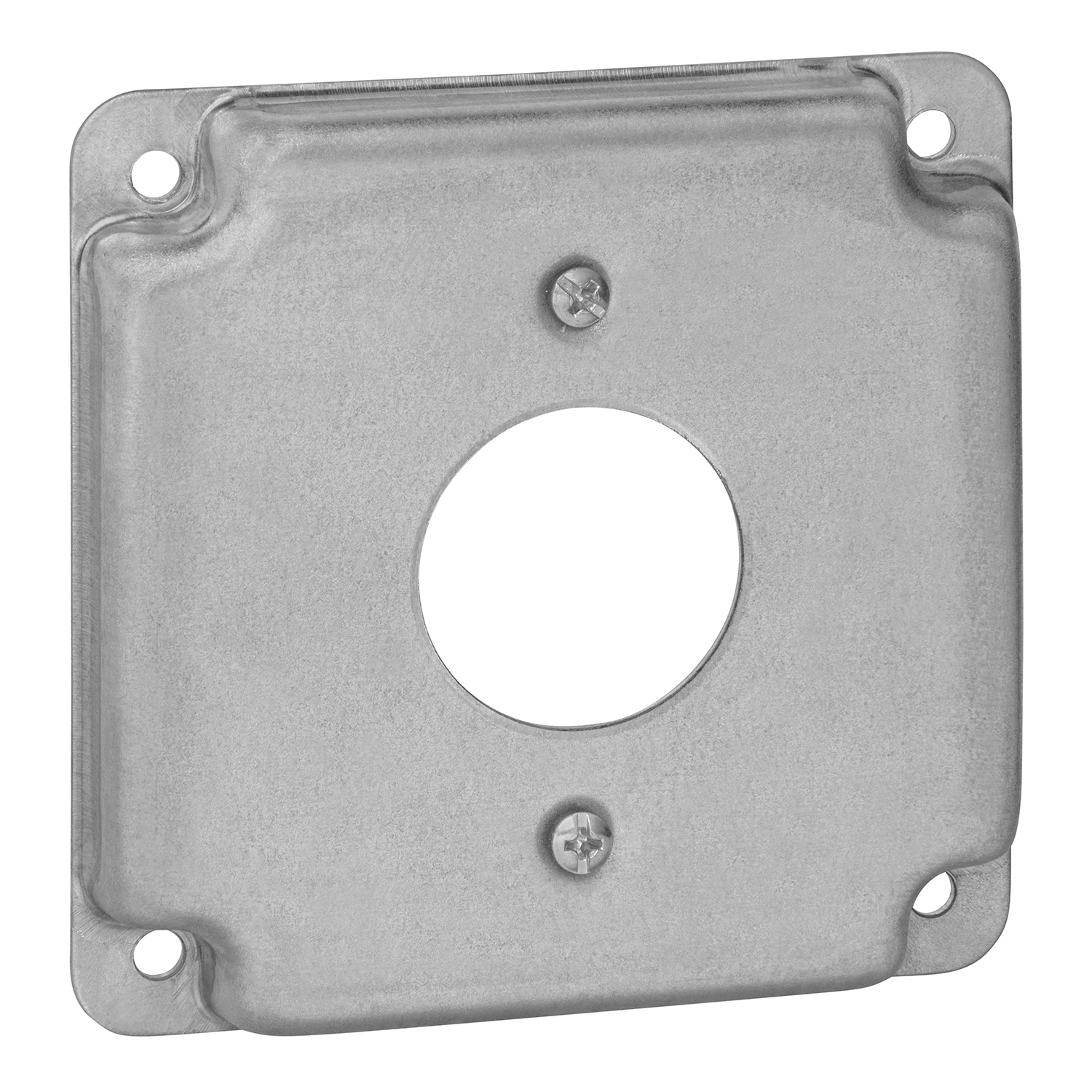 Steel City RS11 4 Inch Square 113/32 Single Receptacle Steel Cover