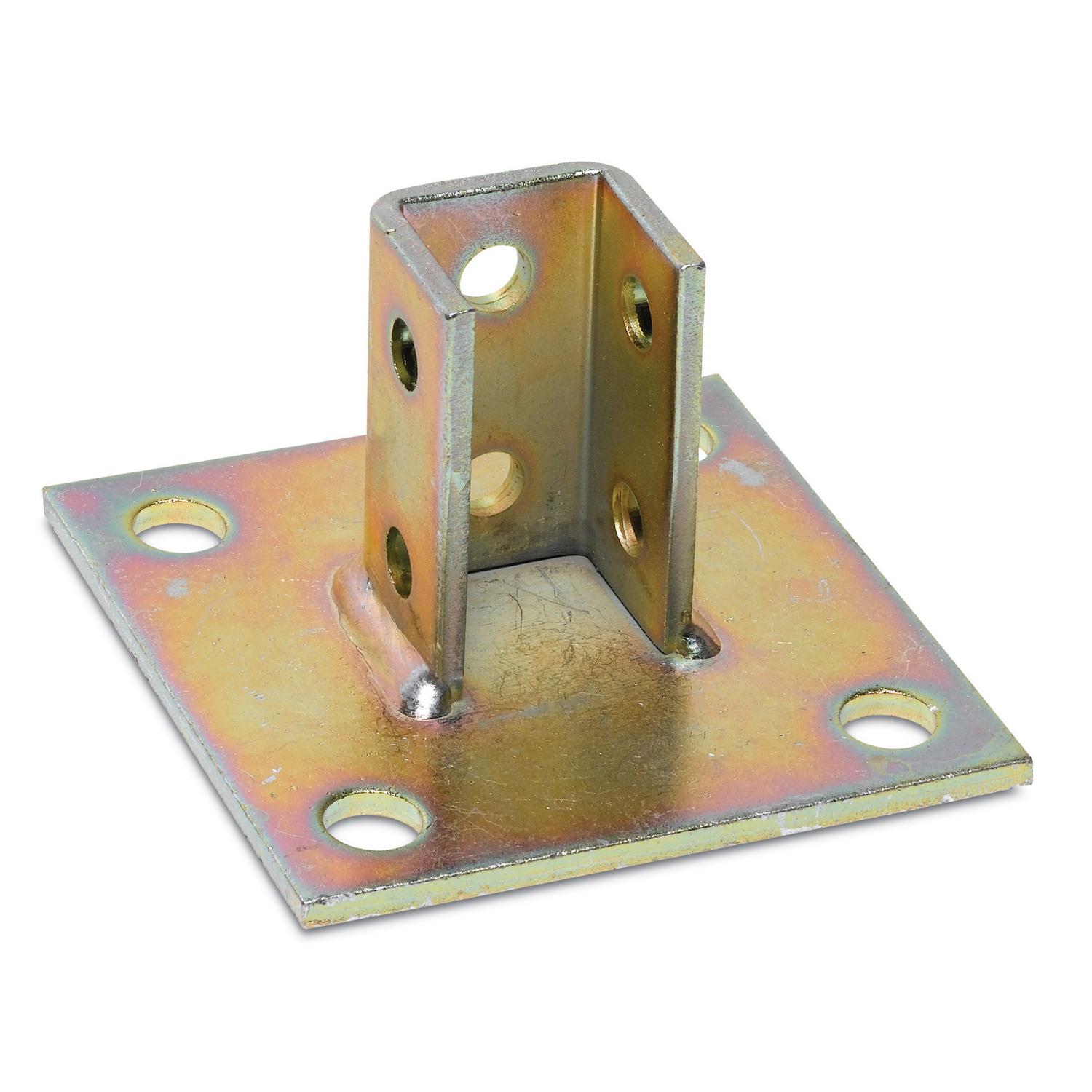 Product image for Kindorf B-924SQ 1-1/4 Inch Galv Krom Steel Channel U Post Square Base Connector