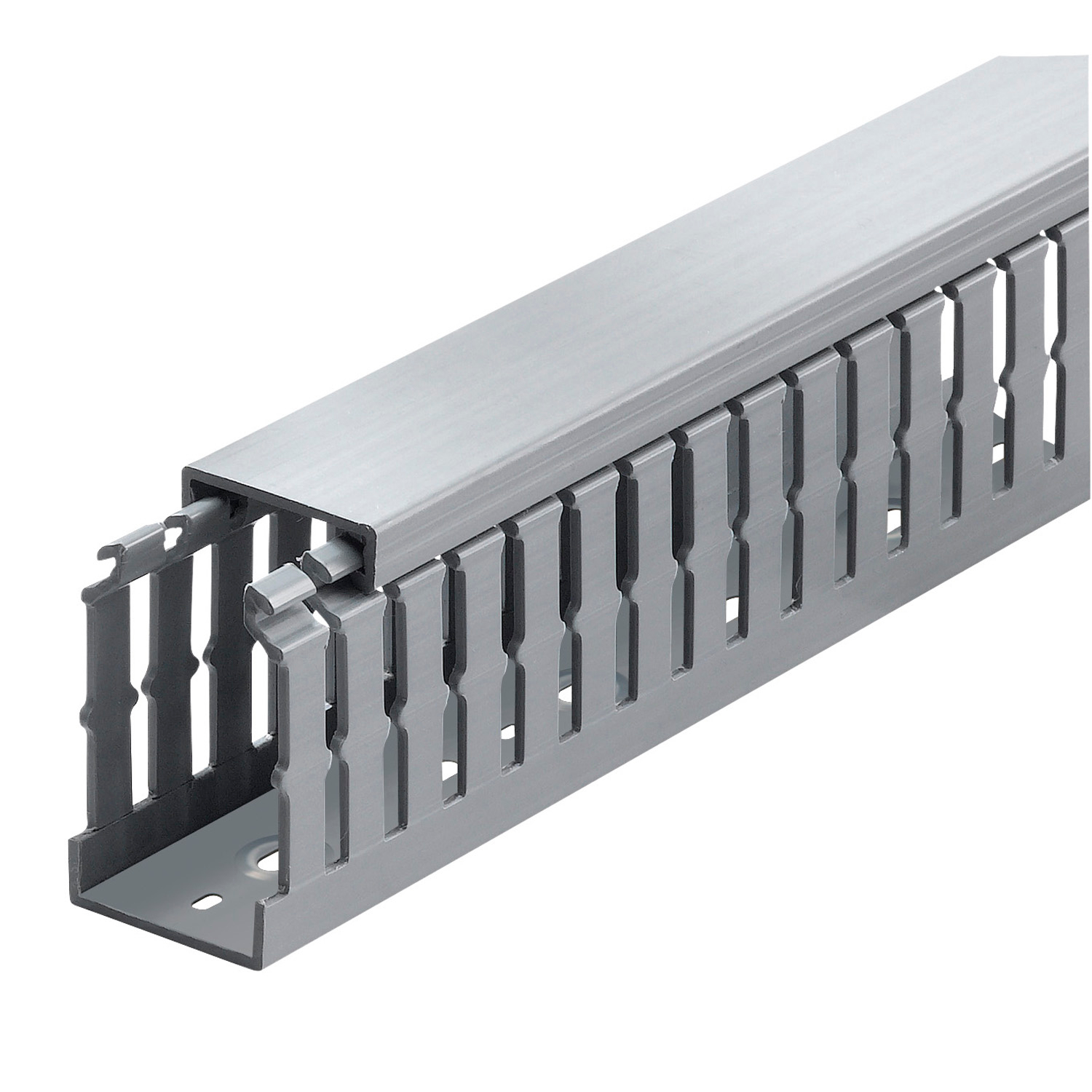 Wiring Duct Narrow Slot, 2.5 Inches x 2 Inches, Gray PVC