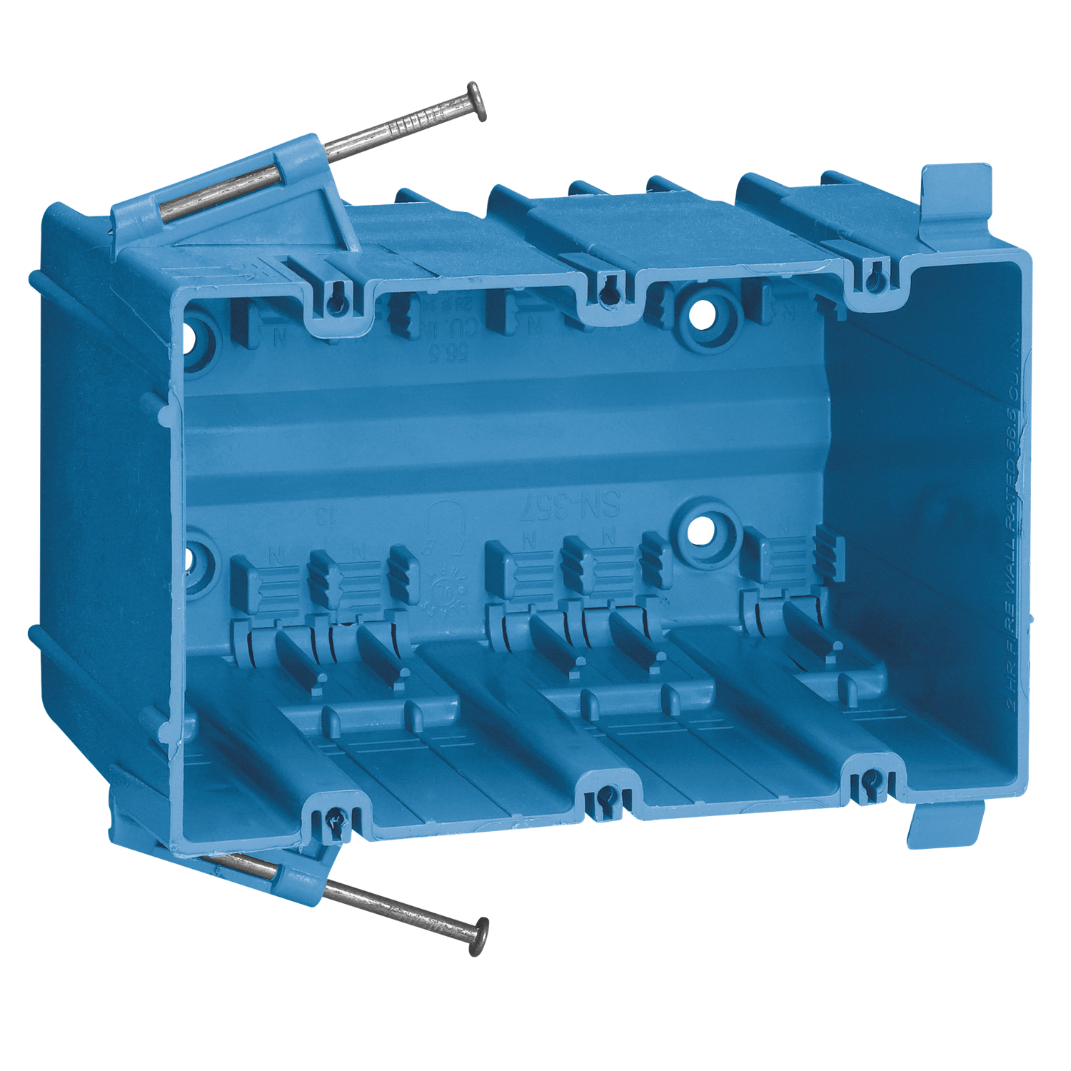 Product image for Carlon SN-357-FS 3-Gang PVC Nail-On New Work Box, Fast-Set, 56.5 cu.in.