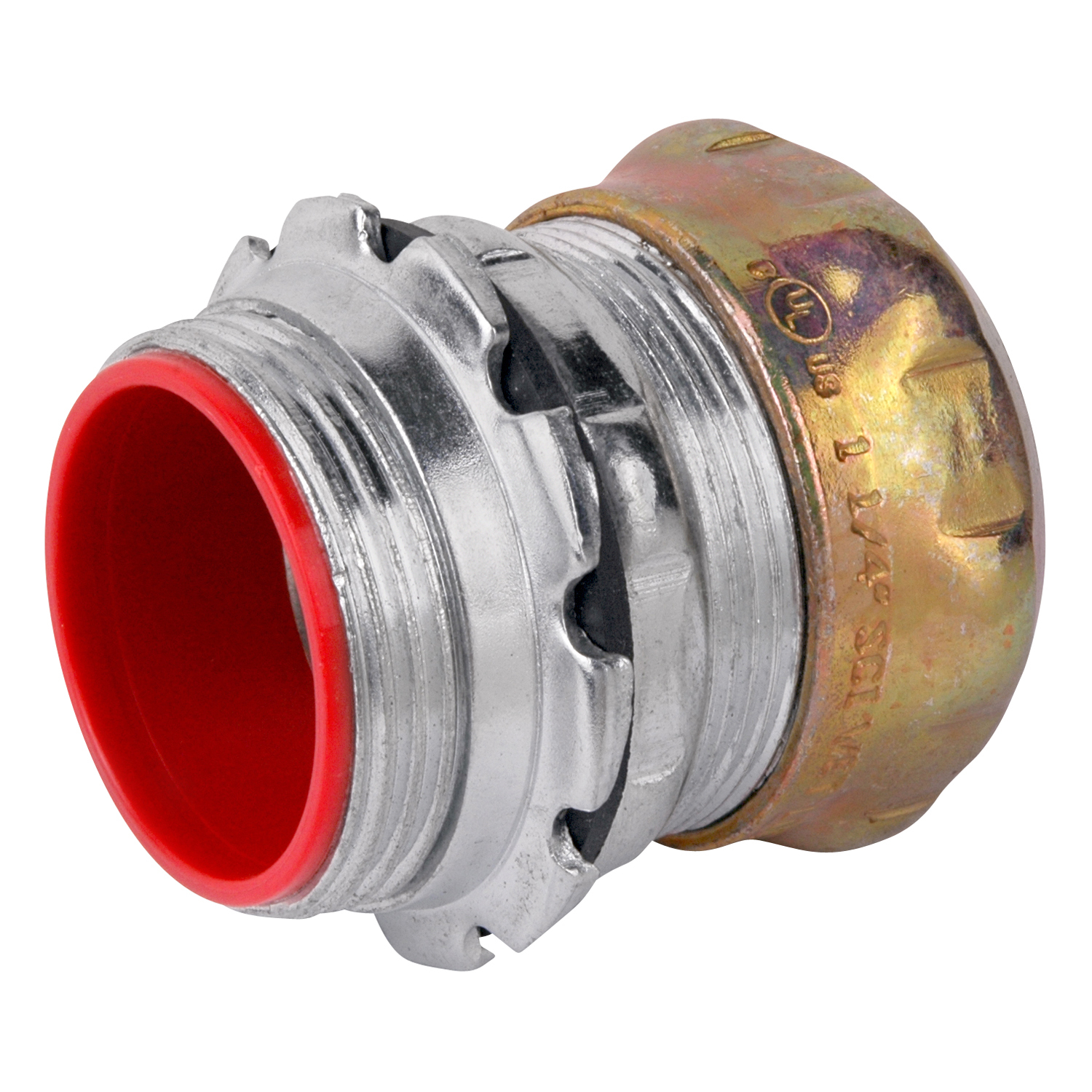 Product image for Steel City TC712AN-RT 3/4" EMT Compression Connector, Steel - Insulated - Raintight