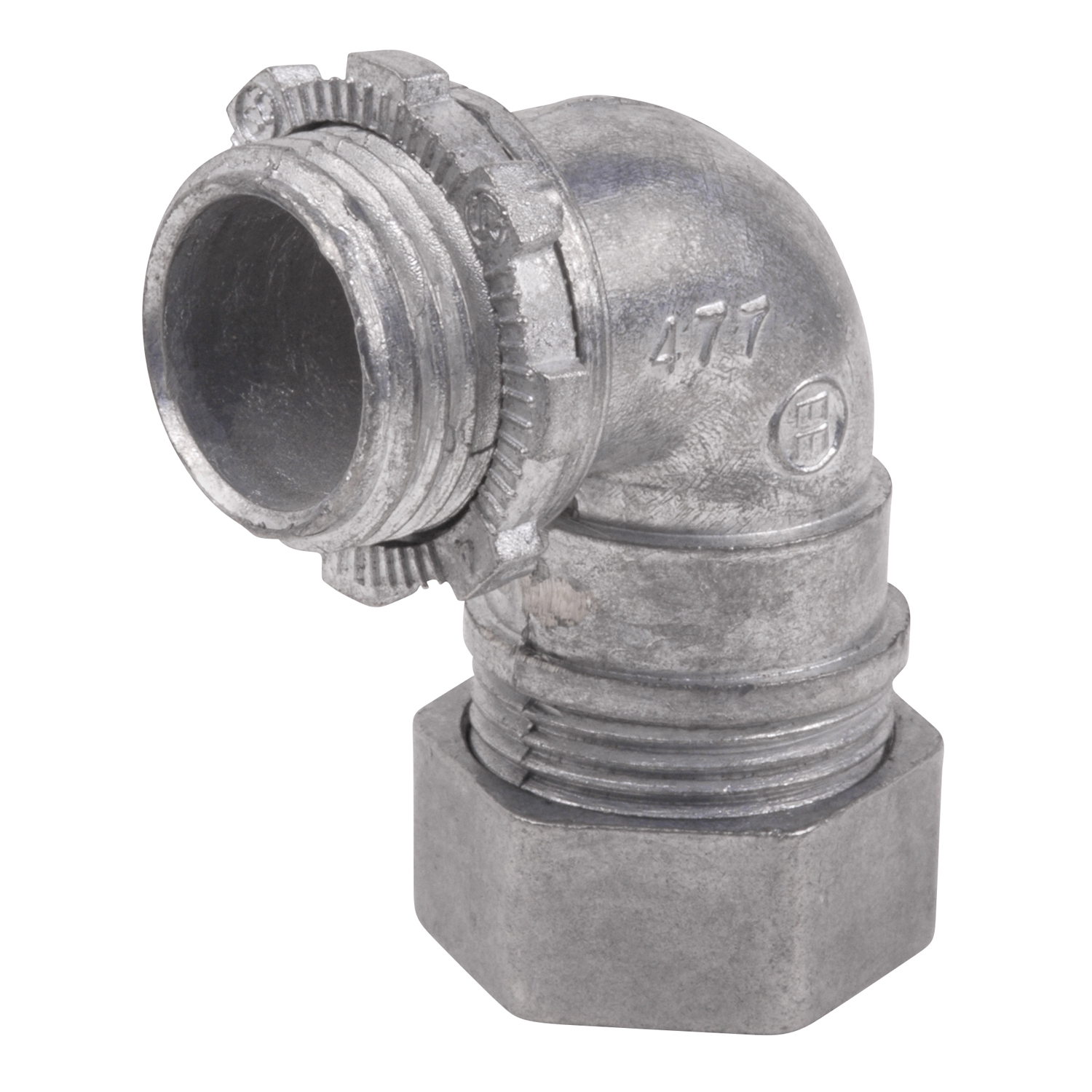 Product image for Steel City TC912-SC 3/4 Inch Die-Cast Zinc 90 Degrees Compression EMT Conduit Connector