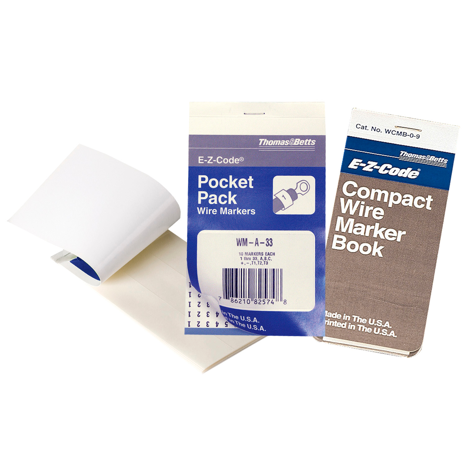 Product image for Thomas & Betts WM-BW14 0.25 x 1.25 Inch Vinyl Self-Laminating Blank Write-On Wire Marker Book