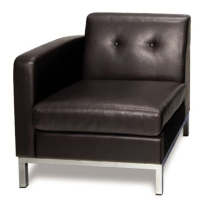 Faux Leather  Sheets on Avenue Six Wall Street Single Arm Chair In Espresso Faux Leather