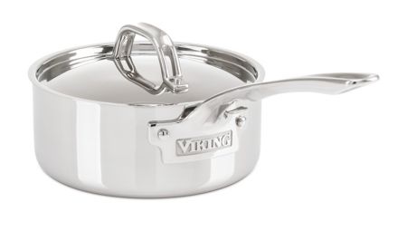 Vigor SS3 Series 2 Qt. Tri-Ply Stainless Steel Saucier Pan with Cover