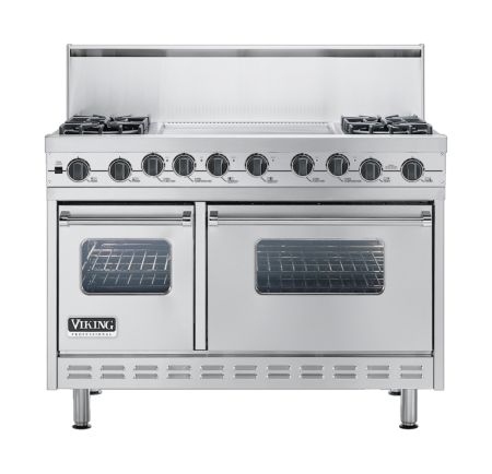 Viking® 7 Series 48 Arctic Grey Pro Style Dual Fuel Natural Gas Range with  12 Griddle, East Coast Appliance