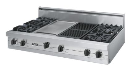 VIking Professional 48 Rangetop w/ Griddle Burner VGRT480-6GSS Range Top