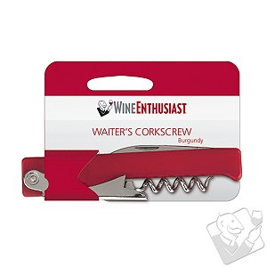 Wine Enthusiast Waiter Style Corkscrew (Burgundy)