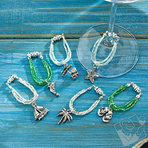 Surf's Up Wine Glass Charms (Set of 6)