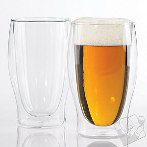 Wine Enthusiast Steady-Temp Double Wall Beer Glasses (Set of 2)