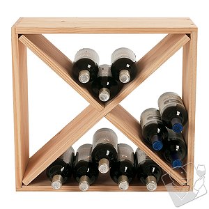 Wine Enthusiast 24-Bottle Compact Cellar Cube Wine Rack, Natural