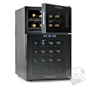 Wine Enthusiast Silent 24 Bottle Dual Zone Touchscreen Wine Refrigerator