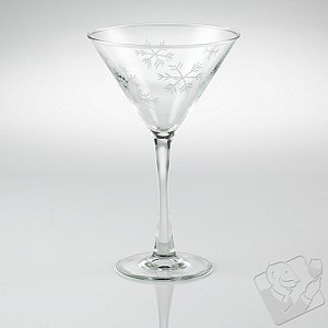 Etched Snowflake Martini Glasses (Set of 2)