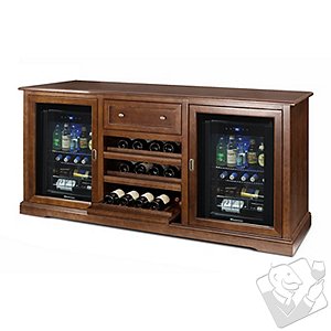 Siena Wine Credenza (Walnut) with Two Wine Refrigerators Siena Wine Credenza (Walnut) with Two Wine Refrigerators