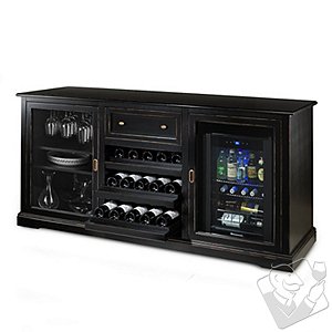 Siena Wine Credenza (Nero) with Wine Refrigerator Siena Wine Credenza (Nero) with Wine Refrigerator