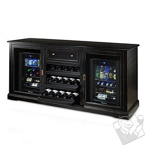 Siena Wine Credenza (Nero) with Two Wine Refrigerators Siena Wine Credenza (Nero) with Two Wine Refrigerators