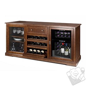 Siena Wine Credenza (Walnut) with Wine Refrigerator Siena Wine Credenza (Walnut) with Wine Refrigerator