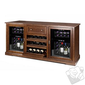 Siena Wine Credenza (Walnut) with Two Wine Refrigerators Siena Wine Credenza (Walnut) with Two Wine Refrigerators