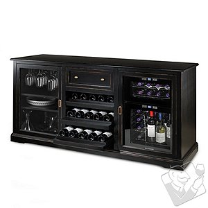 Siena Wine Credenza (Nero) with Wine Refrigerator Siena Wine Credenza (Nero) with Wine Refrigerator