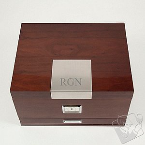 Monogrammed Bey-Berk Walnut Cedar-Lined Wooden Humidor Monogrammed Bey-Berk Walnut Cedar-Lined Wooden Humidor