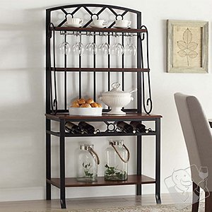 Wine and Stem Bakers Rack Side Board Wine and Stem Bakers Rack Side Board